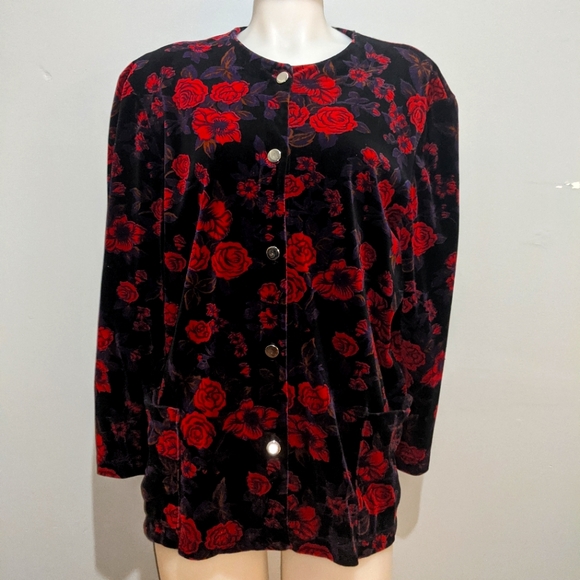 Velvety Vintage Roses top size 18 - Picture 1 of 1